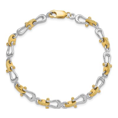 14K Two-Tone Gold Anchor Shackle Bracelet – view 2