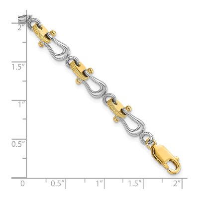 14K Two-Tone Gold Anchor Shackle Bracelet – view 3