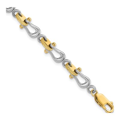 14K Two-Tone Gold Anchor Shackle Bracelet