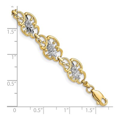 14K Yellow Gold Floral Filigree Bracelet – view 4