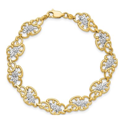 14K Yellow Gold Floral Filigree Bracelet – view 5