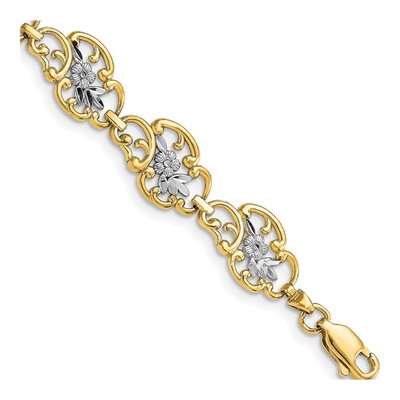 14K Yellow Gold Floral Filigree Bracelet