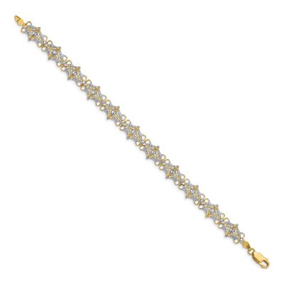 14K Yellow Gold Diamond-Cut Fancy Bracelet – view 3