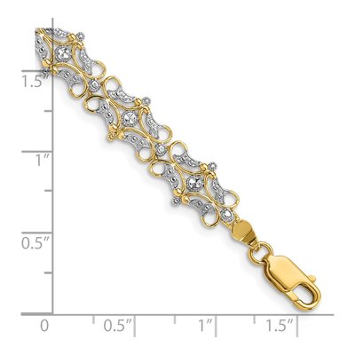 14K Yellow Gold Diamond-Cut Fancy Bracelet – view 4