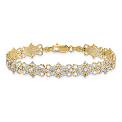 14K Yellow Gold Diamond-Cut Fancy Bracelet – view 5