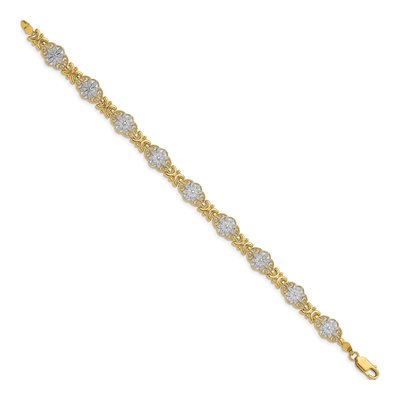 14K Yellow Gold Floral Link Bracelet – view 2