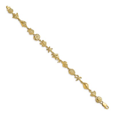 14K Yellow Gold Ocean Motif Bracelet – view 2