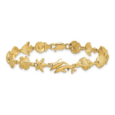 14K Yellow Gold Ocean Motif Bracelet – view 3