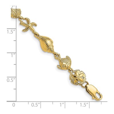 14K Yellow Gold Ocean Motif Bracelet – view 4