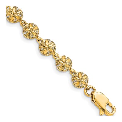 14K Yellow Gold Sand Dollar Bracelet
