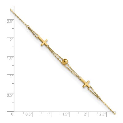 14K Yellow Gold Cross Bracelet – view 4