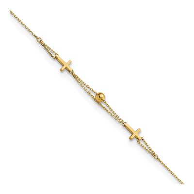 14K Yellow Gold Cross Bracelet