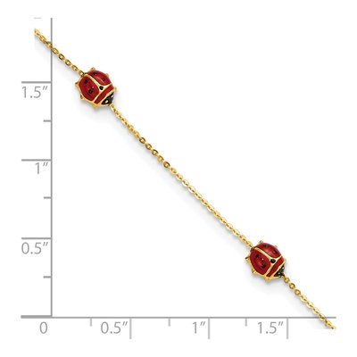14K Yellow Gold Kids' Enamel Ladybug Bracelet – view 4