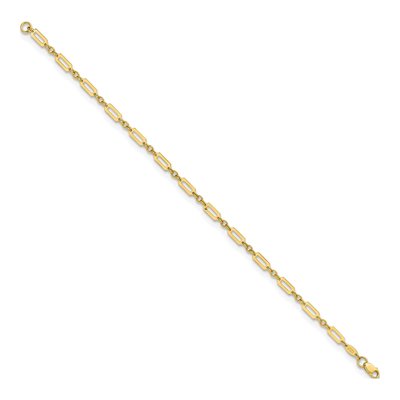 14K Yellow Gold Fancy Rectangle Link Bracelet – view 3