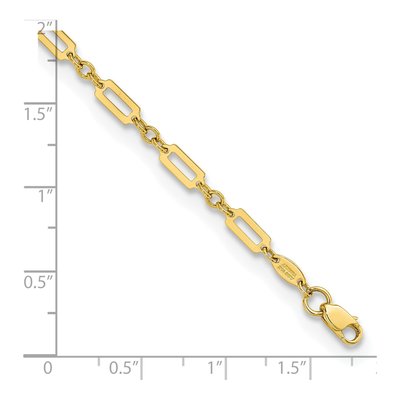14K Yellow Gold Fancy Rectangle Link Bracelet – view 4