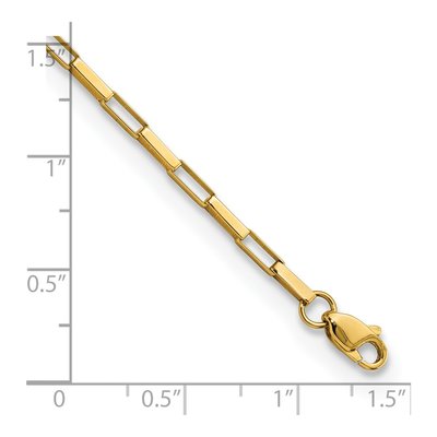 14K Yellow Gold 2.23mm Hollow Box Chain Bracelet – view 4