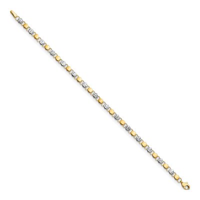 14K Yellow Gold Diamond-Cut Fancy Link Bracelet – view 2
