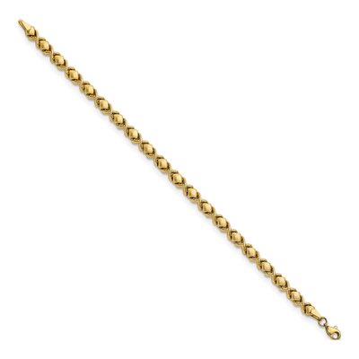 14K Yellow Gold 5.1mm X-Design Stampato Fancy Link Chain Bracelet – view 3