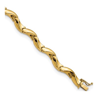 14K Yellow Gold Fancy Wavy Link Bracelet