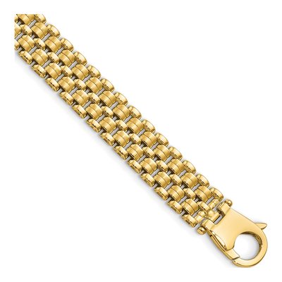 14K Yellow Gold Basket Weave Bracelet