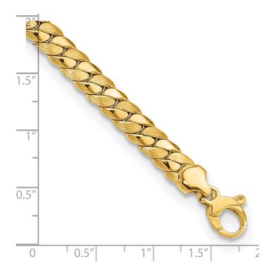 14K Yellow Gold 6.46mm Fancy Curb Link Chain Bracelet – view 4