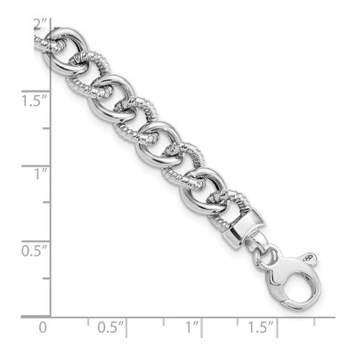 14K White Gold 8mm Hollow Link Chain Bracelet – view 4