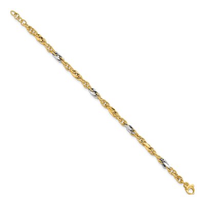 14K Two-Tone Gold Fancy Link Bracelet – view 3