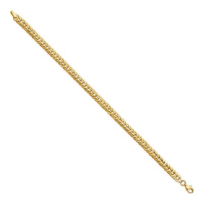 14K Yellow Gold 5.3mm Fancy Link Bracelet, 7.5 In – view 3