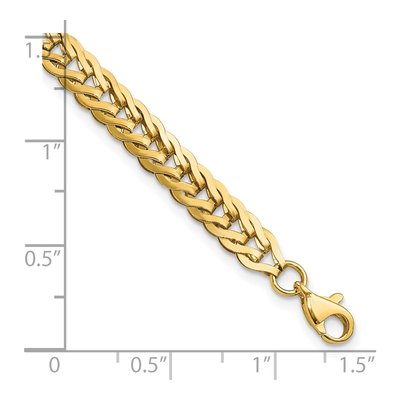 14K Yellow Gold 5.3mm Fancy Link Bracelet, 7.5 In – view 4