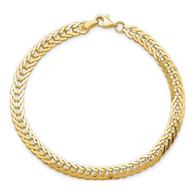 14K Yellow Gold 5.3mm Fancy Link Bracelet, 7.5 In – view 5