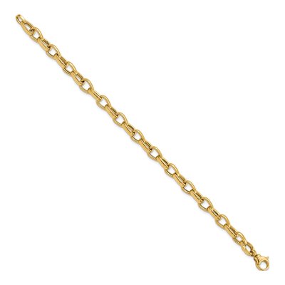 14K Yellow Gold 6.8mm Fancy Link Bracelet 7.75 inch – view 3