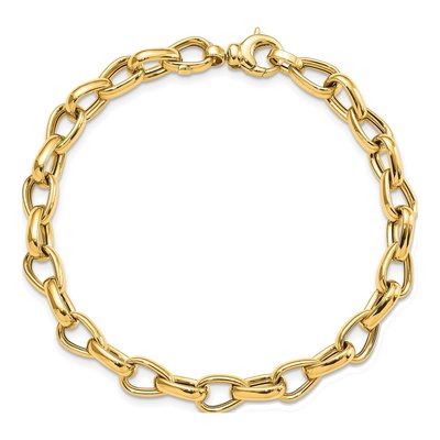 14K Yellow Gold 6.8mm Fancy Link Bracelet 7.75 inch – view 5