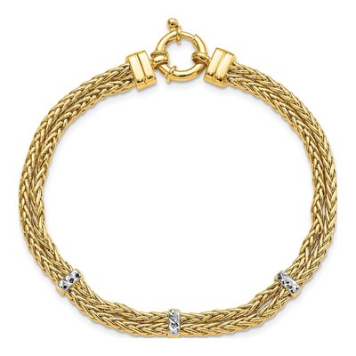 14K Yellow Gold Double Wheat Bracelet – view 5
