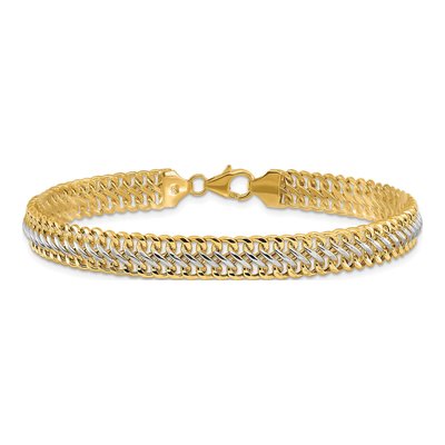 14K Yellow Gold 7.4mm Fancy Link 8-Inch Bracelet – view 4