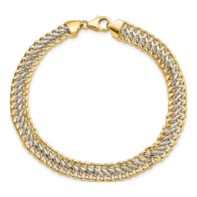 14K Yellow Gold 7.4mm Fancy Link 8-Inch Bracelet – view 6