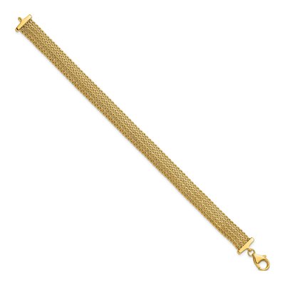 14K Yellow Gold 9.2mm Hollow Fancy Braided Link Bracelet – view 3