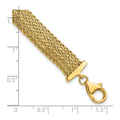 14K Yellow Gold 9.2mm Hollow Fancy Braided Link Bracelet – view 4