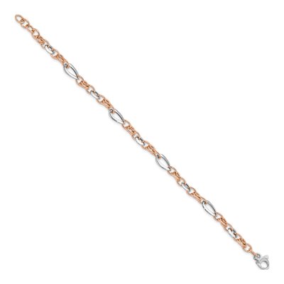 14K Two-Tone Fancy Link Bracelet, 8 Inch – view 3