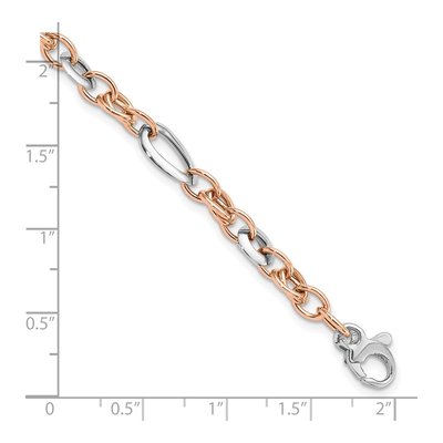 14K Two-Tone Fancy Link Bracelet, 8 Inch – view 4