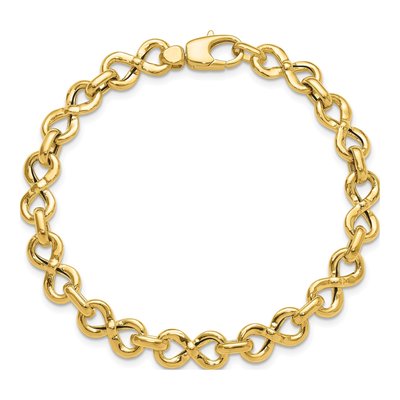 14K Yellow Gold Fancy Infinity Link Bracelet – view 5