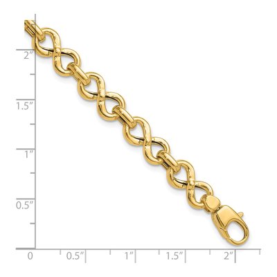 14K Yellow Gold Fancy Infinity Link Bracelet – view 6