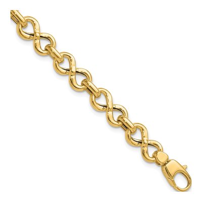 14K Yellow Gold Fancy Infinity Link Bracelet