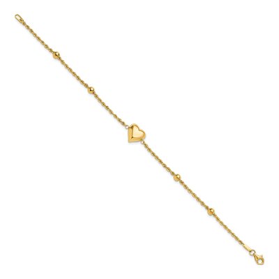 14K Yellow Gold Puffed Heart Bracelet – view 3