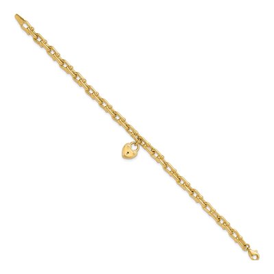 14K Yellow Gold Heart Lock Bracelet – view 3