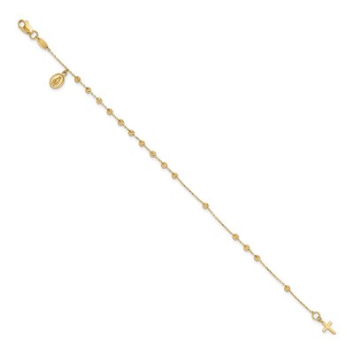 14K Yellow Gold Miraculous Medal Rosary Bracelet – view 3