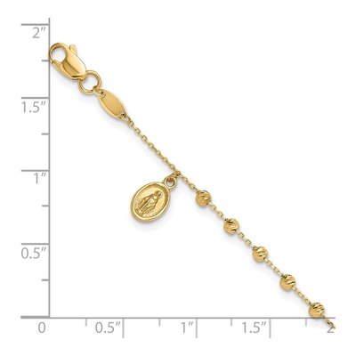 14K Yellow Gold Miraculous Medal Rosary Bracelet – view 6