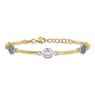 14K Two-Tone Gold Nautical Bracelet – view 4
