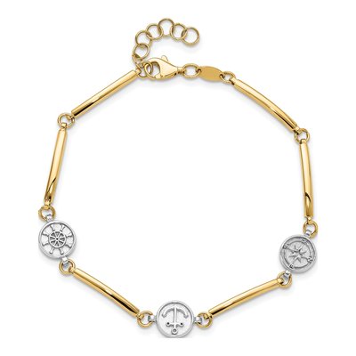 14K Two-Tone Gold Nautical Bracelet – view 5