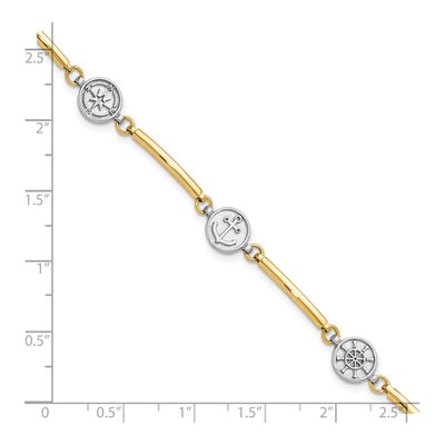 14K Two-Tone Gold Nautical Bracelet – view 6
