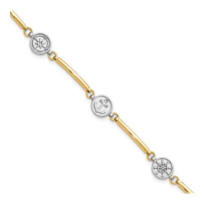 14K Two-Tone Gold Nautical Bracelet